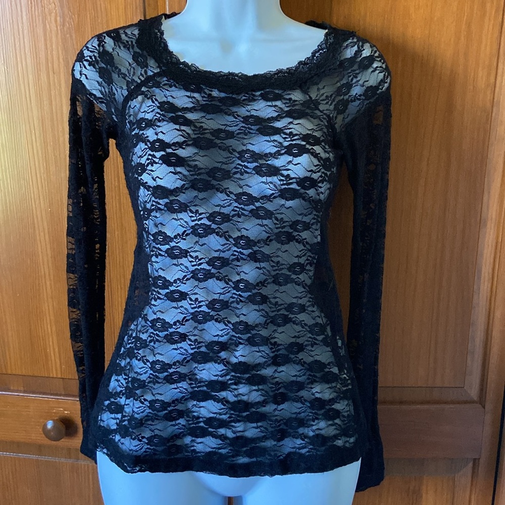 Mudd Black Lace top